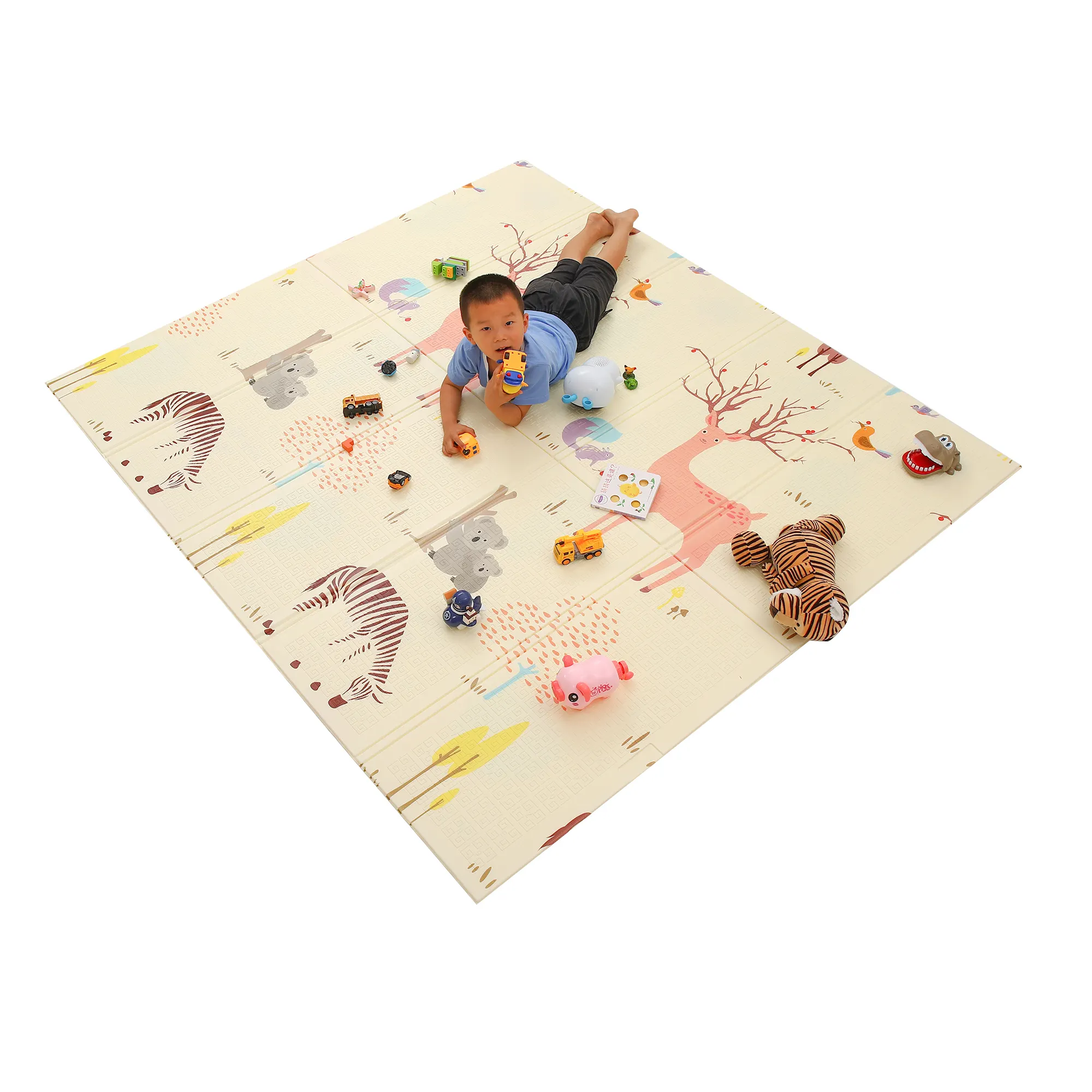 Covoras de joaca termic 180x200 cm pliabil cu doua fete Animale Salbatice [6]