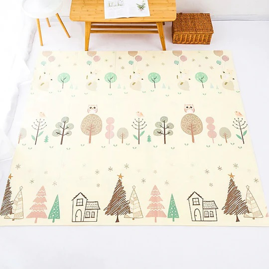 Covoras de joaca termic 180x200 cm pliabil cu doua fete Padure si Oras [2]