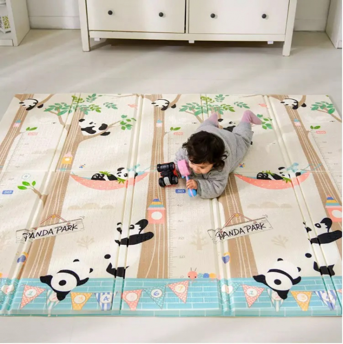 Covoras de joaca termic 180x200 cm pliabil cu doua fete Ursul Panda si Vulpea [3]