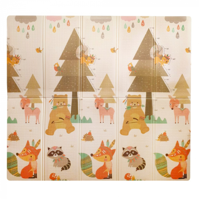 Covoras de joaca termic 180x200 cm pliabil cu doua fete Vulpea si Parcul de Distractii [3]