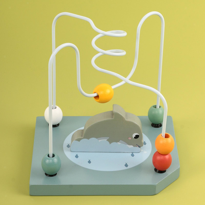 Cub educativ din lemn cu Animale Marine 5 in 1, multicolor [4]