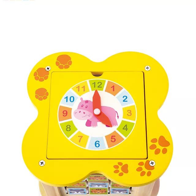 Cub educativ multifunctional din lemn 6 in 1 Mini Animal Cube, multicolor [3]