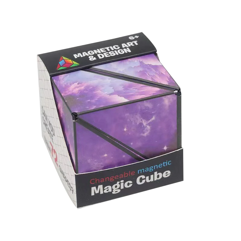 Cub Magnetic Magic Transformabil, indemanare, creativitate, imaginatie, 72 forme, violet [2]