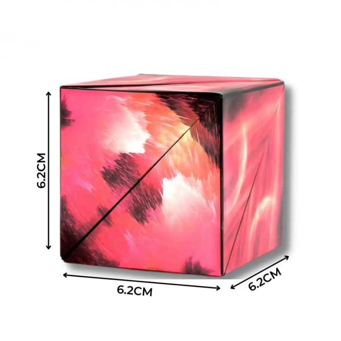 Cub Magnetic Magic Transformabil, indemanare, creativitate, imaginatie, 72 forme, rosu [3]