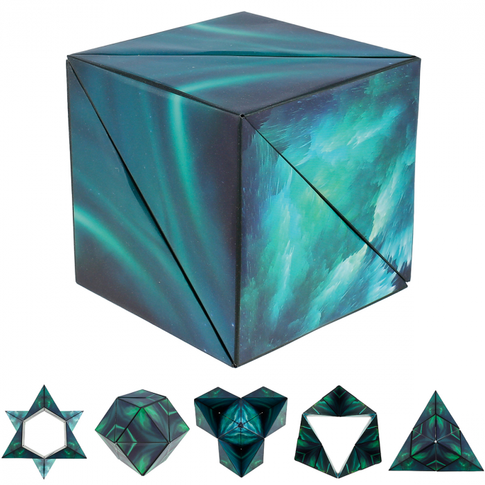 Cub Magnetic Magic Transformabil, indemanare, creativitate, imaginatie, 72 forme, verde [2]