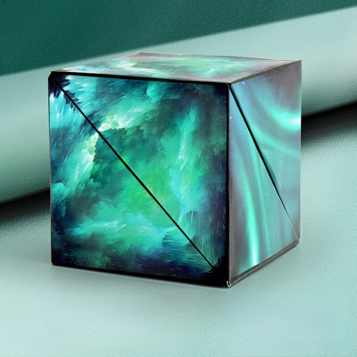 Cub Magnetic Magic Transformabil, indemanare, creativitate, imaginatie, 72 forme, verde [4]