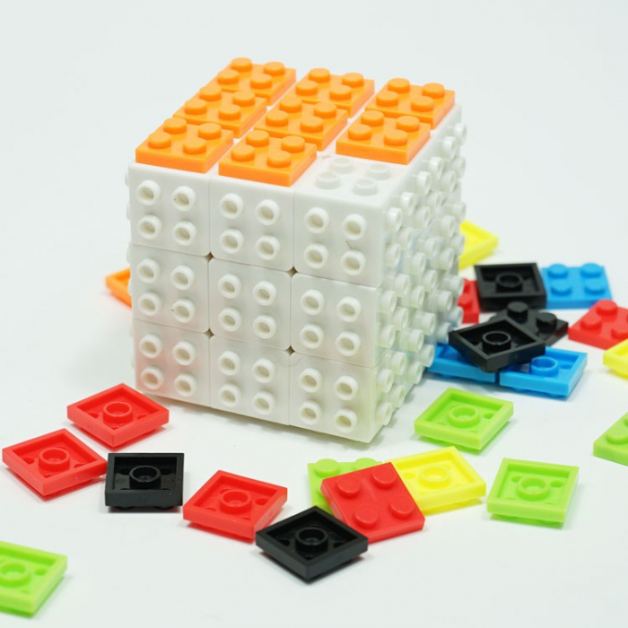 Cub Rubik 3x3x3 cu piese lego DIY, multicolor [3]