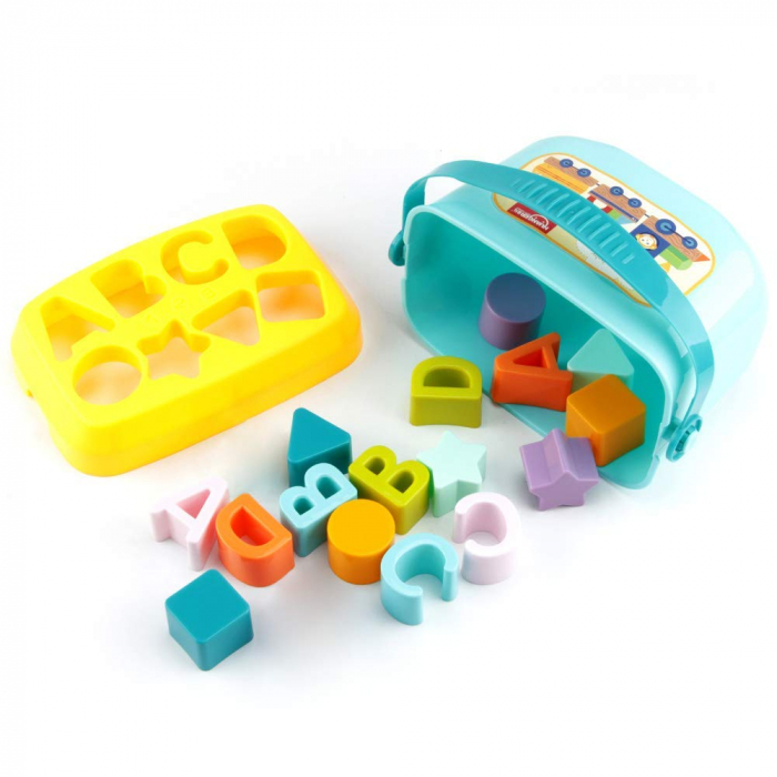 Cutie sortator forme geometrice si litere Baby First Blocks, 16 piese, multicolor [2]