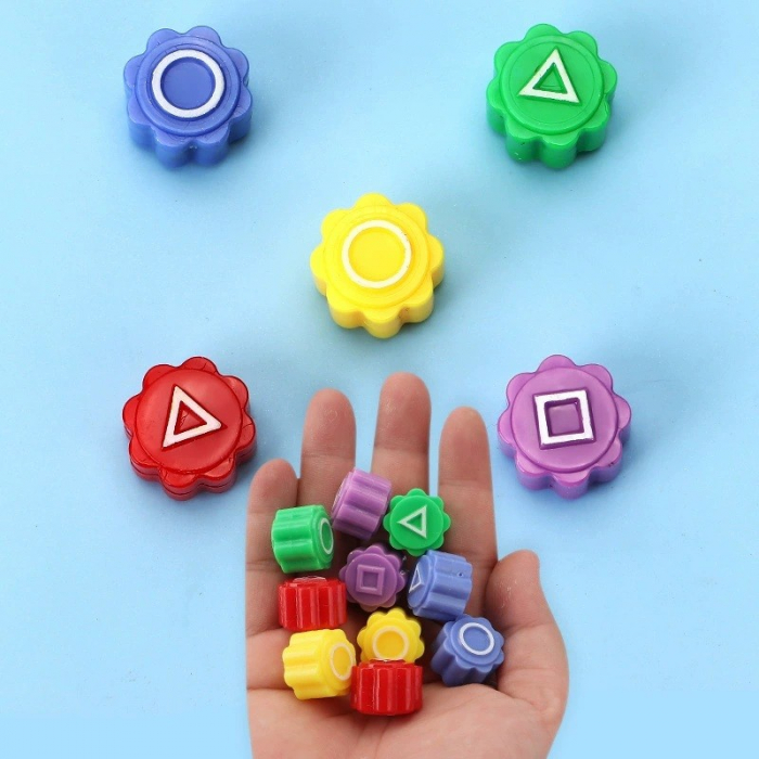 Gonggi Joc Traditional Coreean, Squid Game si Jocul Calamarului, Set 5 Piese Multicolore, Tabla Triunghiulara Maro [2]
