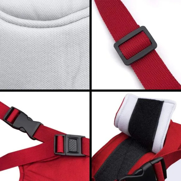 Ham bebe cu suport tip chilot detasabil, premergator, asistare mers, bumbac, rosu [4]