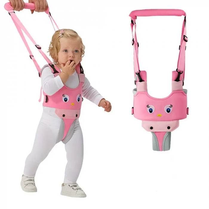 Ham bebe cu suport tip chilot detasabil, premergator, asistare mers, bumbac, roz [3]