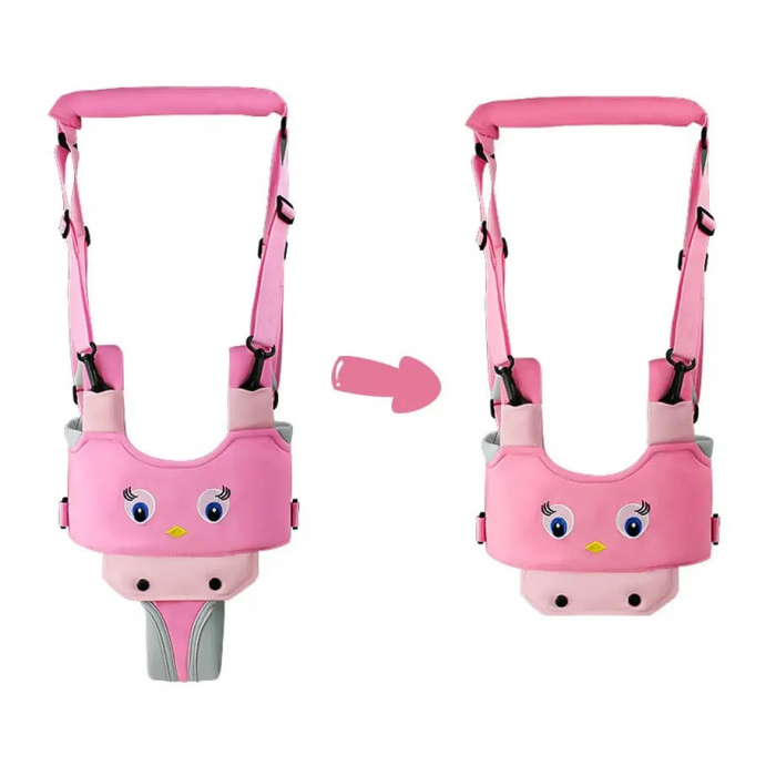 Ham bebe cu suport tip chilot detasabil, premergator, asistare mers, bumbac, roz [2]