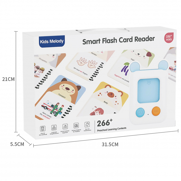 Jucarie educativa cititor carduri Smart Flash Card Reader, 144 carduri, multicolor [4]