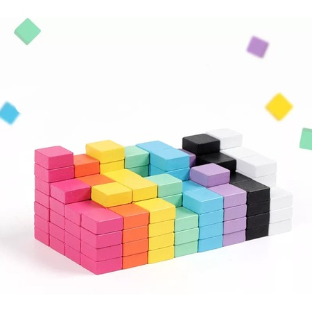 Joc creativ din lemn Fun Puzzle Pixel, 370 piese, multicolor [5]