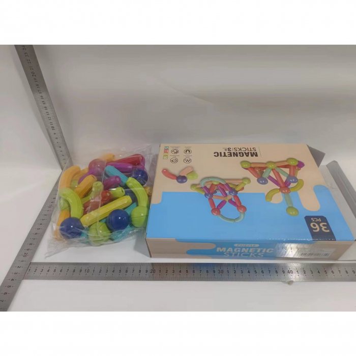 Joc de constructie, magnetic, 36 de piese, multicolor [4]