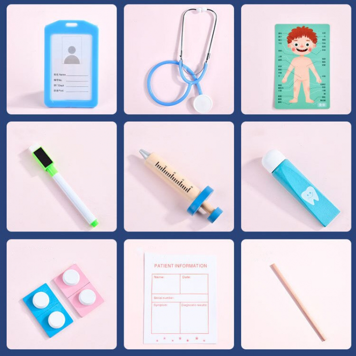 Joc de rol din lemn Doctor Stomatolog, 30 piese, multicolor [10]
