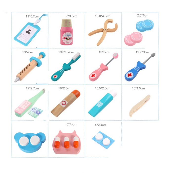 Joc de rol din lemn, Micul stomatolog, 23 piese, multicolor [7]