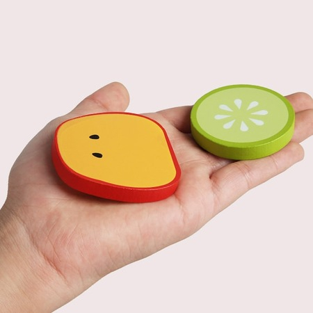 Joc de rol din lemn, Salata de fructe feliate sau legume taiate, 21 piese, multicolor [5]