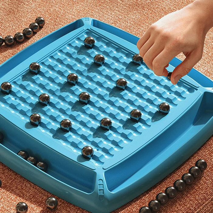 Joc de Strategie Magnetic cu bile Battle Chess, 32 bile, albastru [2]