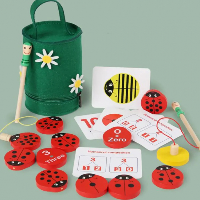 Joc educativ Buburuza 2 in 1, Invatam numere si pescuim, multicolor [6]
