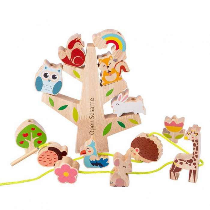 Joc educativ Copacul cu animalute 2 in 1, snuruit si echilibru, multicolor [8]