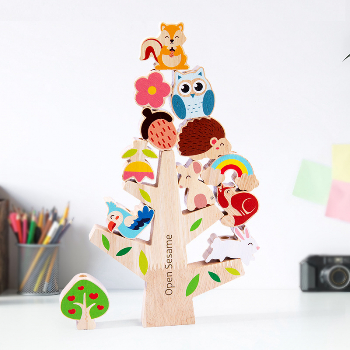Joc educativ Copacul cu animalute 2 in 1, snuruit si echilibru, multicolor [5]