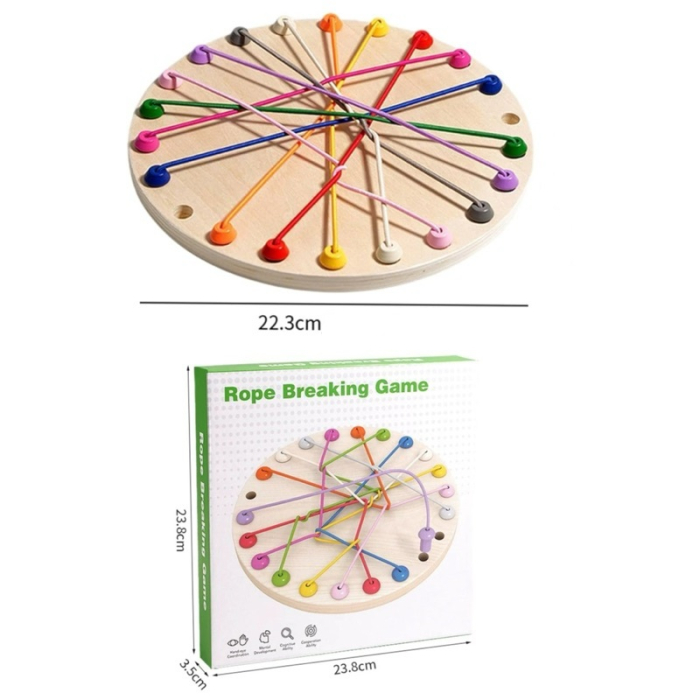Joc educativ de Logica din lemn Rope Challenge, multicolor [5]