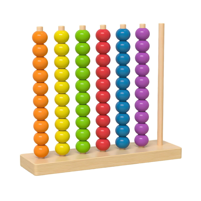 Joc Educativ de sortare și stivuire din lemn după culoare, multicolor [1]