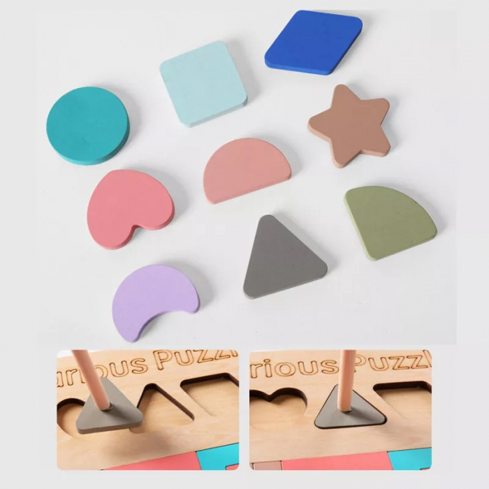 Joc educativ din lemn 5 activitati Various Puzzle Toy, multicolor [4]