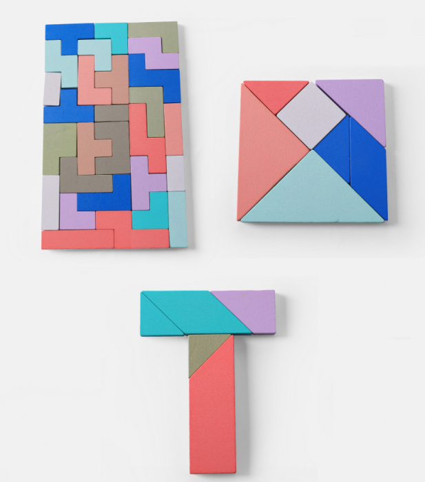 Joc educativ din lemn 5 activitati Various Puzzle Toy, multicolor [9]