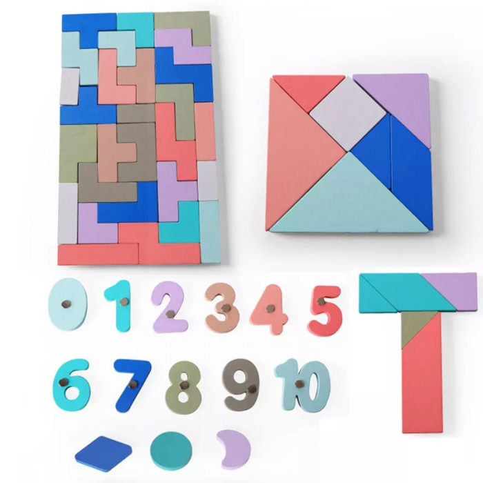 Joc educativ din lemn 5 activitati Various Puzzle Toy, multicolor [6]