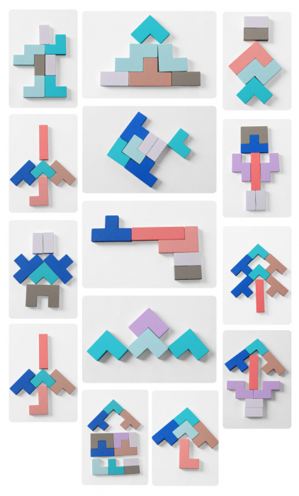 Joc educativ din lemn 5 activitati Various Puzzle Toy, multicolor [8]