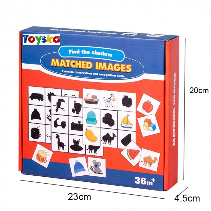 Joc educativ din lemn cu asocieri de umbre si imagini Find the Shadow, multicolor [7]