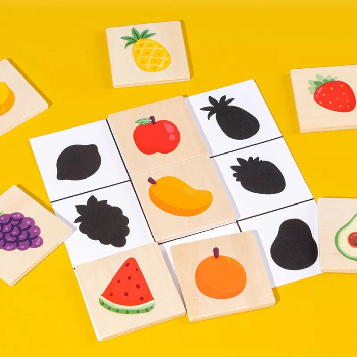 Joc educativ din lemn cu asocieri de umbre si imagini Find the Shadow, multicolor [6]