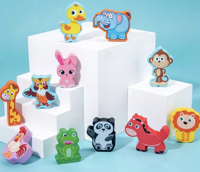 Joc educativ logaritmic Montessori din lemn in limba Romana 7 in 1, multicolor [10]