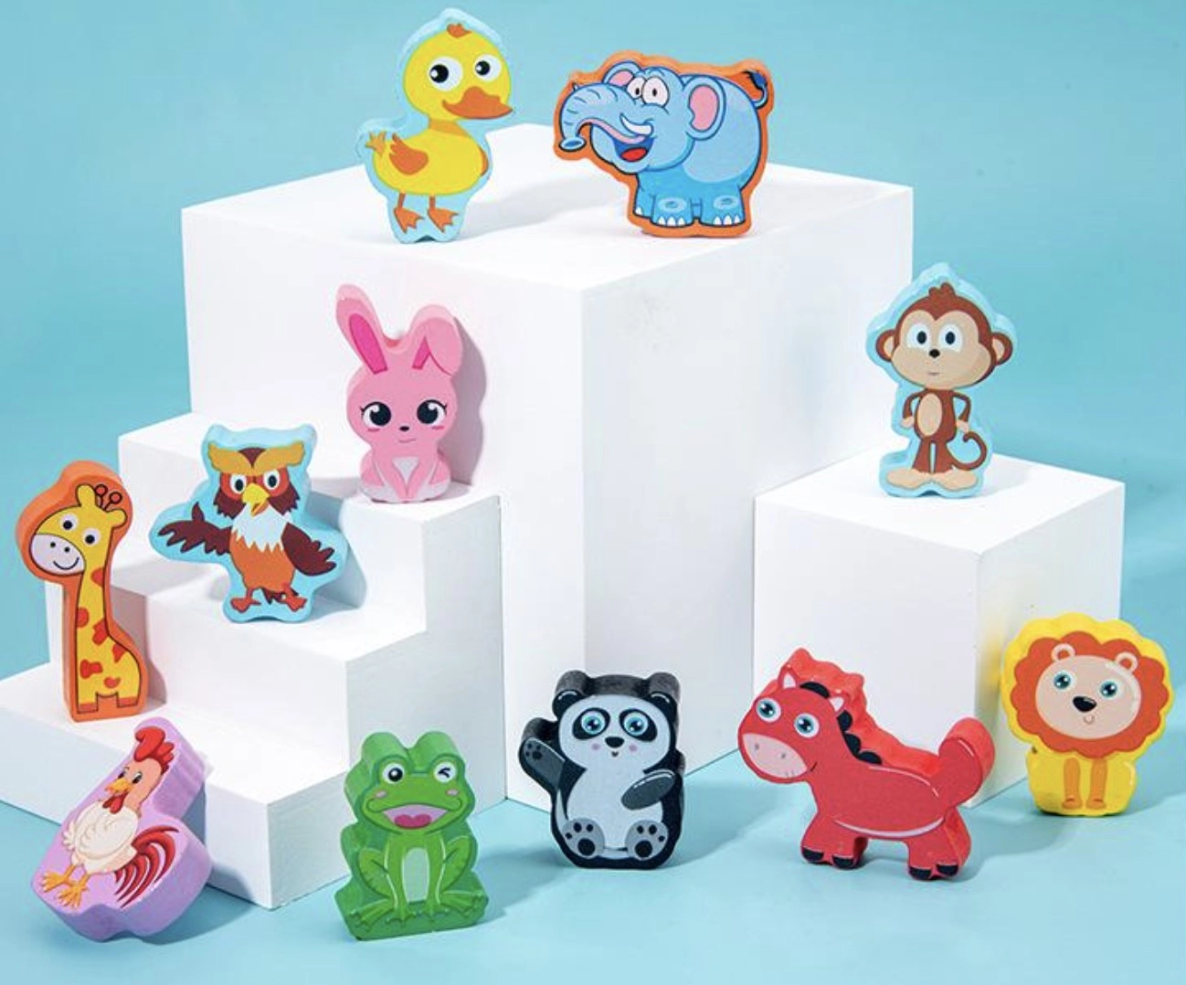 Joc educativ logaritmic Montessori din lemn in limba Romana 7 in 1, multicolor [6]
