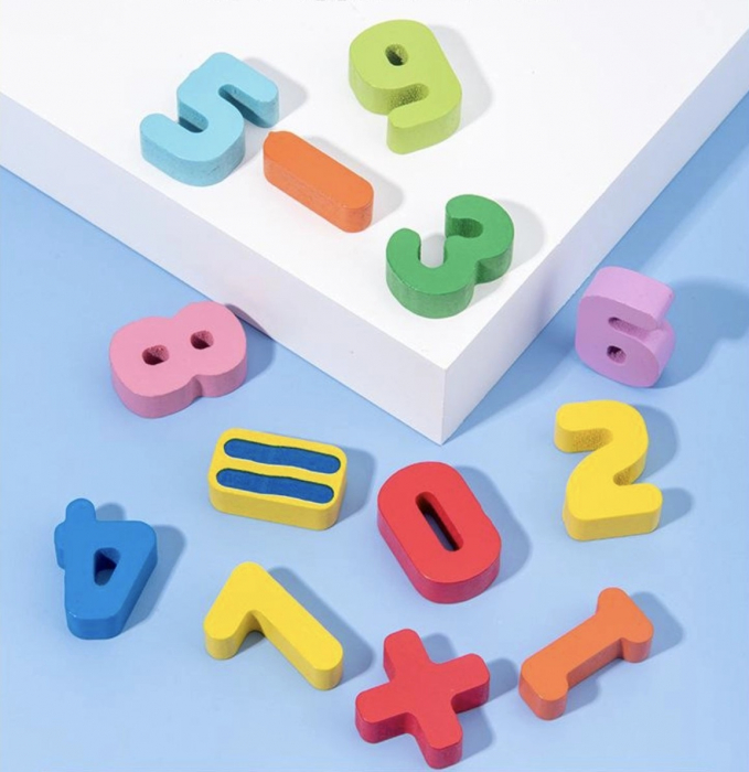 Joc educativ logaritmic Montessori din lemn in limba Romana 7 in 1, multicolor [5]