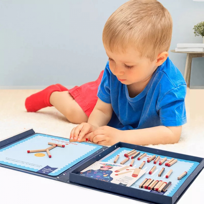 Joc educativ magnetic cu betisoare Matchsticks Puzzle, multicolor [3]
