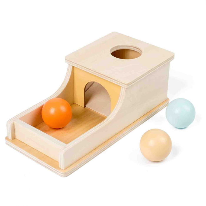 Joc educativ Montessori Cutia Permanentei cu 3 bile colorate, multicolor [3]