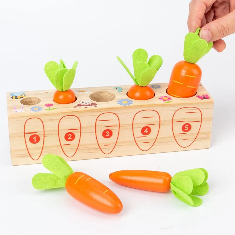Joc educativ Montessori motricitate Numaram Morcovii, Counting Carrots, multicolor [2]