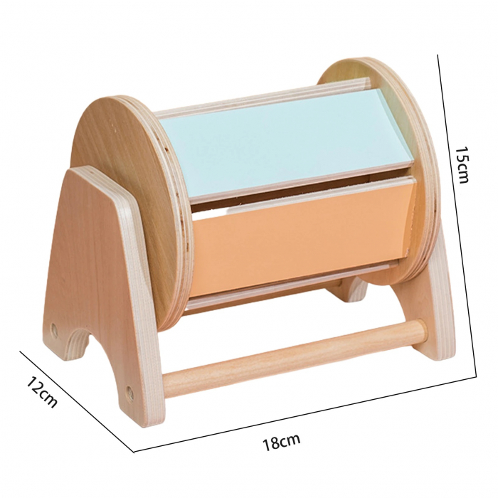 Joc educativ Montessori Tambur Pastel cu clopotei, multicolor [5]