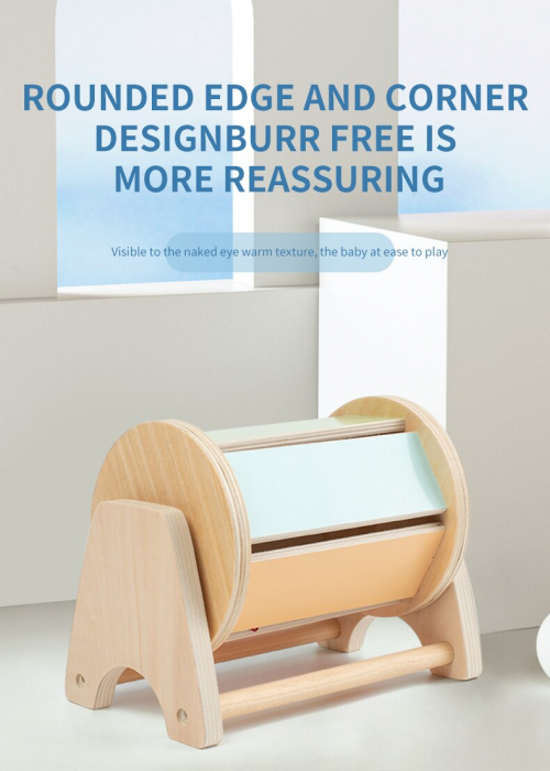 Joc educativ Montessori Tambur Pastel cu clopotei, multicolor [3]