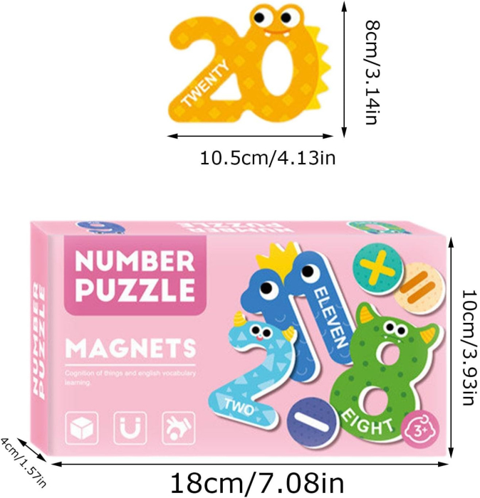 Joc educativ Numere Magnetice, 26 piese, roz [4]