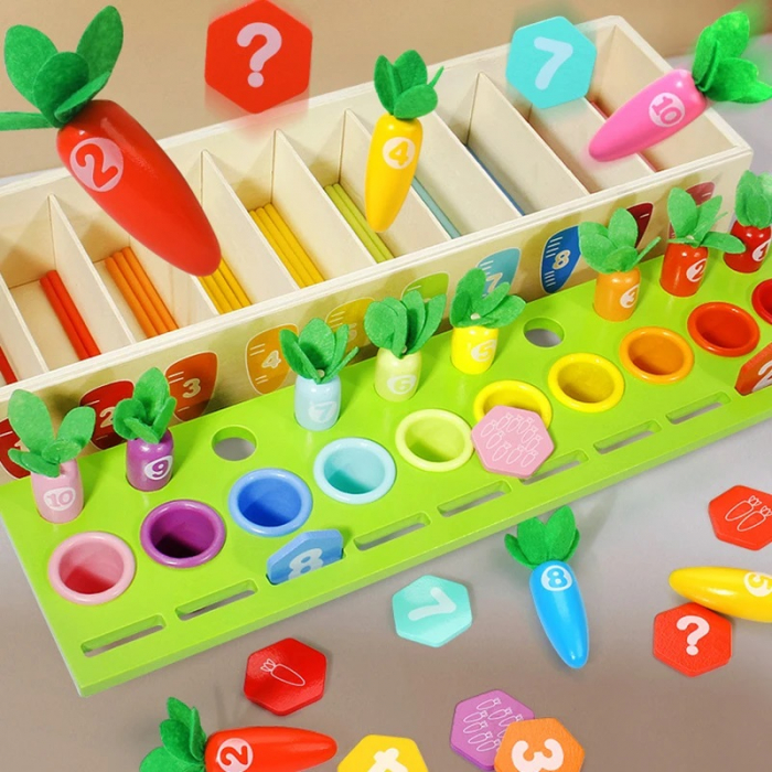 Joc Educativ Sortare si Numarare, Morcovii colorati cu betisoare, multicolor [2]