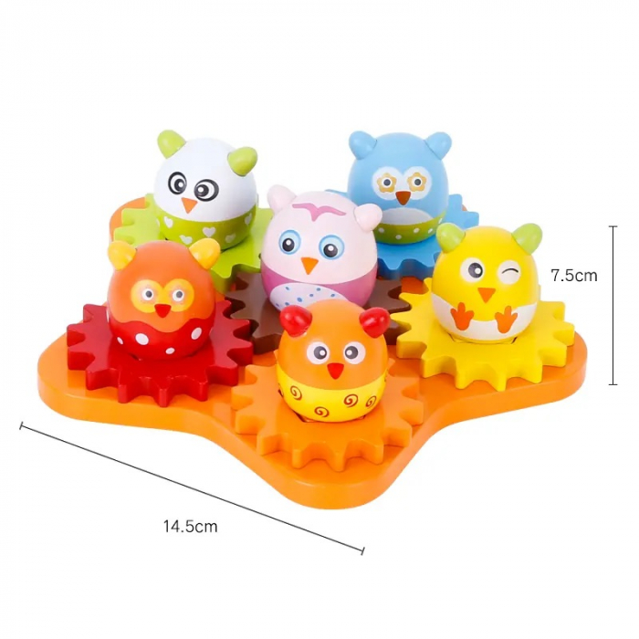 Joc Indemanare puzzle cu roti zimtate, multicolor [4]