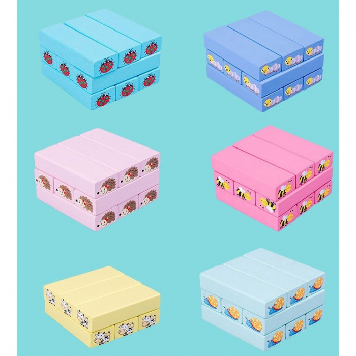 Joc Jenga Stack High Blocks din Lemn, Interactiv, Distractiv, Zar si 51 de Piese Animate, Multicolor [5]