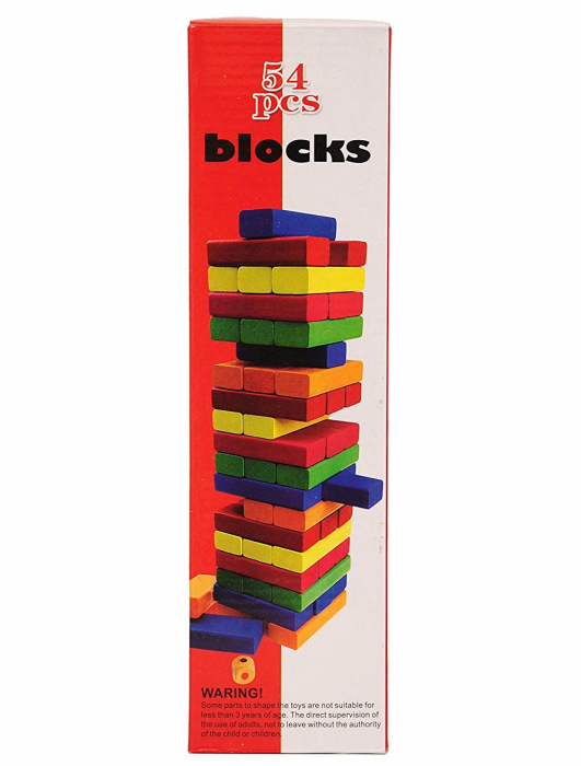 Joc Jenga Tower Blocks, 54 piese colorate [2]