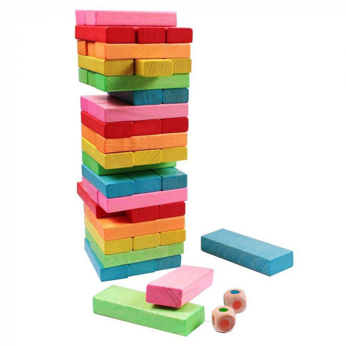 Joc Jenga Tower Blocks, 54 piese colorate [1]