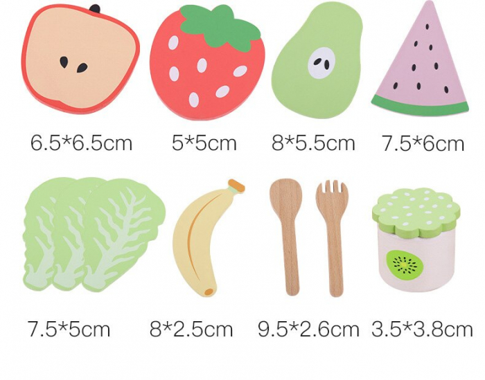 Joc lemn Salate de Fructe Fresh Fruit Salad, 18 piese, multicolor [2]