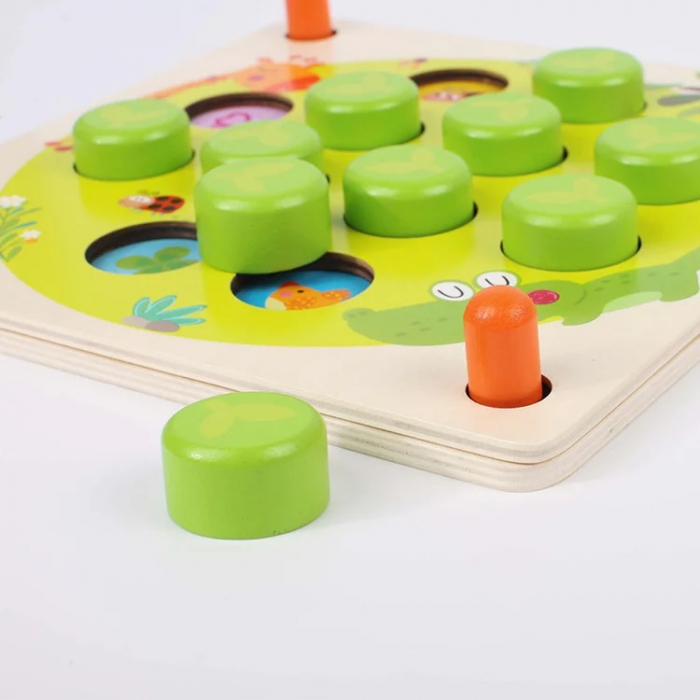 Joc memorie din lemn Forest Memory Chess, multicolor [5]